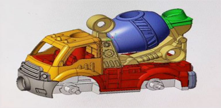 مدلسازی مجموعه قطعات کامیون اسباب بازی
